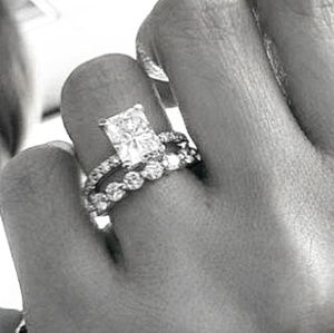 White Princess 925 Sterling Silver Ring Set